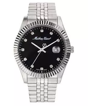 Mathey-Tissot Mathy II Кварцевые мужские часы из нержавеющей стали с кристаллами и черным циферблатом H710AN чёрный