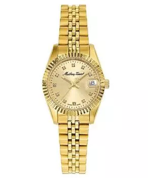 Mathey-Tissot Mathy II золотистый тон из нержавеющей стали с золотым циферблатом Кварцевые женские часы D710PDI золотой