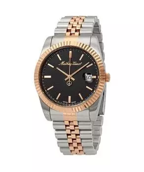Mathey-Tissot Mathy III двухцветные кварцевые мужские часы из нержавеющей стали с черным циферблатом H810RN чёрный