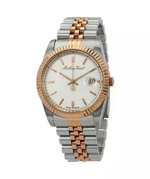 Mathey-Tissot Mathy III двухцветные кварцевые мужские часы из нержавеющей стали с белым циферблатом H810RA белый