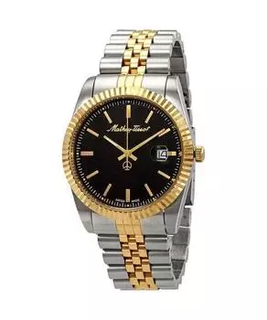 Mathey-Tissot Mathy III двухцветные кварцевые мужские часы из нержавеющей стали с черным циферблатом H810BN чёрный