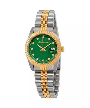 Mathey-Tissot Mathy III Двухцветные женские кварцевые часы из нержавеющей стали с зеленым циферблатом D810BV зелёный