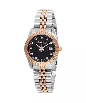 Mathey-Tissot Mathy III Двухцветные женские кварцевые часы из нержавеющей стали с черным циферблатом D810RN чёрный