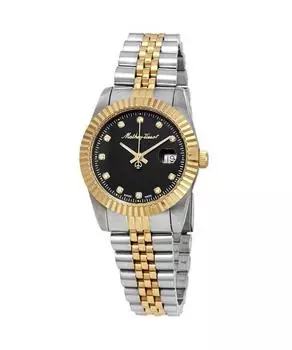 Mathey-Tissot Mathy III Двухцветные женские кварцевые часы из нержавеющей стали с черным циферблатом D810BN чёрный