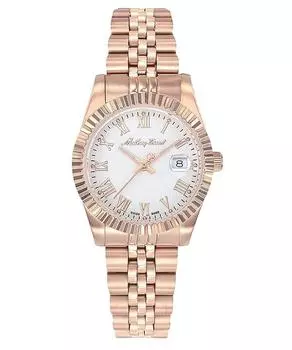 Mathey-Tissot Mathy III Roman Rose Gold Tone Нержавеющая сталь Белый циферблат Кварцевые женские часы D810PRA белый
