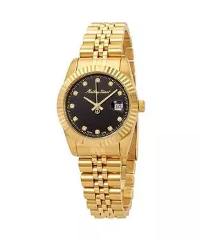 Mathey-Tissot Mathy III золотистые женские кварцевые часы из нержавеющей стали с черным циферблатом D810PDI чёрный