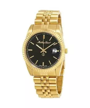 Mathey-Tissot Mathy III золотистый тон из нержавеющей стали с черным циферблатом кварцевые мужские часы H810PN чёрный
