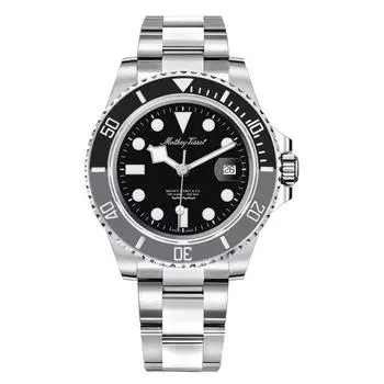 Mathey-Tissot Mathy Jumbo Кварцевые мужские часы из нержавеющей стали с черным циферблатом H906AS 200M чёрный