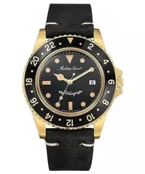 Mathey-Tissot Mathy Vintage кожаный ремешок черный циферблат кварцевые мужские часы H900PLN чёрный