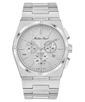 Mathey-Tissot Zeus Chrono из нержавеющей стали с серебристым циферблатом, кварцевые часы H118CHAS для мужчин серебряный