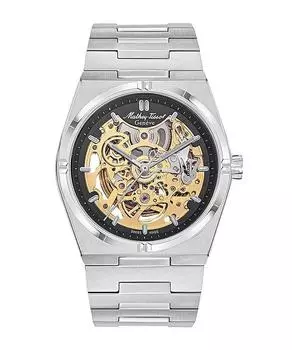 Mathey-Tissot Zeus Skeleton из нержавеющей стали с черным циферблатом, автоматические мужские часы H118CFAN чёрный
