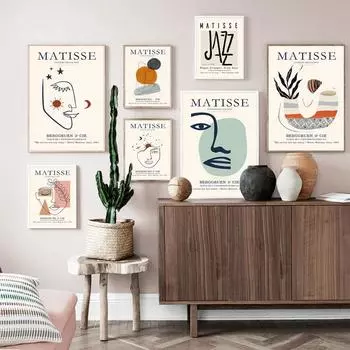 Матисс абстрактная фигура лицо настенная живопись холст картины плакаты на скандинавскую тему и принты Настенный декор фотографии для украшения гостиной 21cm30cm NoFrame