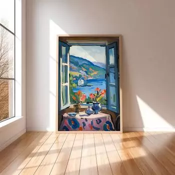 Матисс Букет Открытое Окно Красочный Природный Пейзаж Минималистское Настенное Искусство Холст Картина Скандинавский Плакат Печать Декор Гостиной 21x30cm No Framed