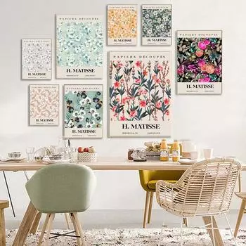 Матисс цветочный рынок фруктовые растения абстрактное скандинавское искусство настенные постеры и принты холст картины для декора гостиной 21*30cm