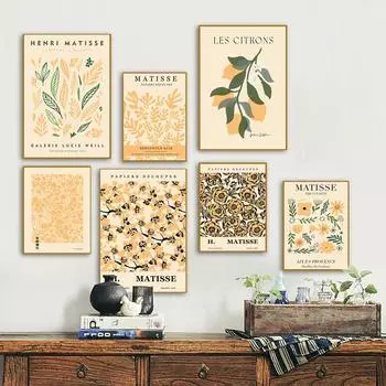 Матисс Цветочный рынок Яёи Кусама Плакаты и принты Абстрактная настенная живопись на холсте Настенные картины для декора гостиной 21x30cm No Frame