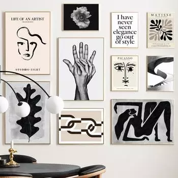 Матисс Пикассо, абстрактная настенная живопись, холст, живопись, винтажный плакат на скандинавскую тему, современная галерея, настенные панно для декора гостиной 21cm30cm NoFrame