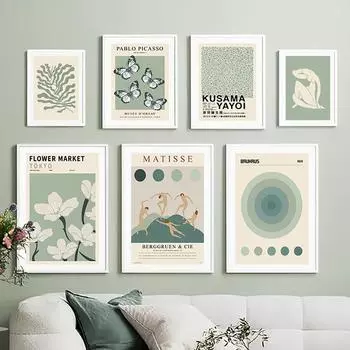 Матисс Пикассо Yayoi Kusama Bauhaus плакаты с бабочками и принты настенная живопись на холсте для гостиной декоративные картины A4 21X30cm No Framed