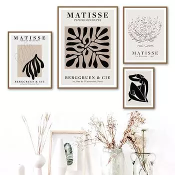 Матисс растение абстрактные линии женское тело постеры и принты холст живопись скандинавские настенные художественные картины для гостиной домашний декор 21X30cm No Frame