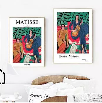 Matisse Taschen мода S и принты портрет девушки на гитаре настенная живопись на холсте картины для гостиной домашний декор без рамки 21*30cm