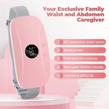 Маточный согревающий пояс Многофункциональный согревающий артефакт для матки Вибрационный пояс для массажа талии Горячий компресс Согревающий живот розовый