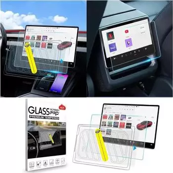 Матовая антибликовая защитная пленка для экрана Tesla Model 3 Highland 2025, навигация + заднее закаленное стекло с инструментами автоматического выравнивания