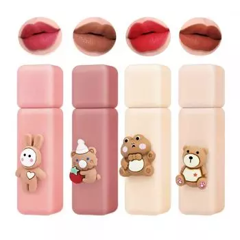 Матовая бархатная жидкая губная помада-мусс 4 цвета Прекрасная кукольная упаковка Блеск для губ Мягкая легкая гладкая помада для женщин и девочек 01#