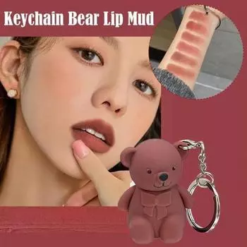 Матовая глазурь для губ, водостойкий милый медвежонок, блеск для губ, шелковистая гладкая жидкая помада для макияжа 1