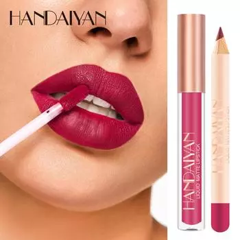 Матовая губная помада Beauty Lip Gloss Don t Touch The Cup Batons Velvet Женский косметический набор 2-в-1 WBL