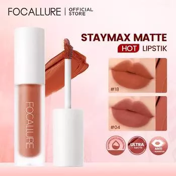 FOCALLURE Staymax Matte Velvet Жидкая губная помада Водостойкая антипригарная помада-чашка Увлажняющие помады для губ Легкий макияж для придания объема губам Косметика