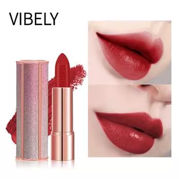 Матовая губная помада VIBELY Star Sparkle с антипригарным покрытием, матовая бархатная отбеливающая винтажная красная помада