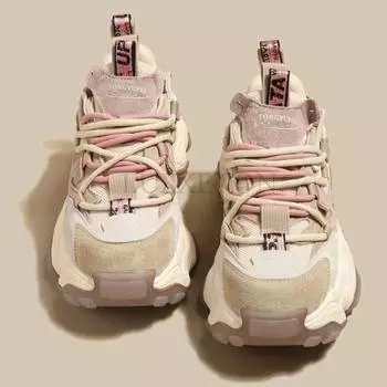 Матовая кожа толстая подошва сетчатая дышащая винтажная обувь для папы с плюшевой изоляцией увеличенная высота универсальная повседневная спортивная обувь 36