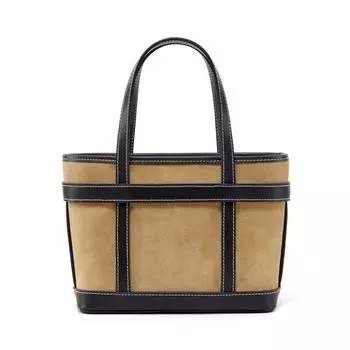 Матовая кожа в сочетании с сумочкой из коровьей кожи и контрастный цветовой дизайн, текстурированная сумка, женская сумка из натуральной кожи 21x9x17cm чёрный