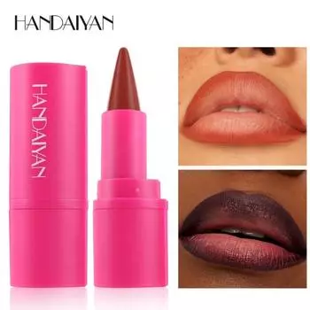 Матовая красная помада для губ 2-в-1, 8 цветов, Easy Color, водостойкая, стойкая, четкая линия для губ 3.6g