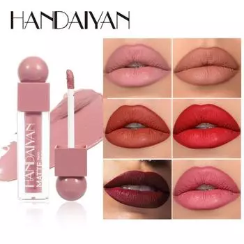 Матовая квадратная туба для губ, водостойкая антипригарная помада, невыцветающая помада, блеск для губ, макияж 01#