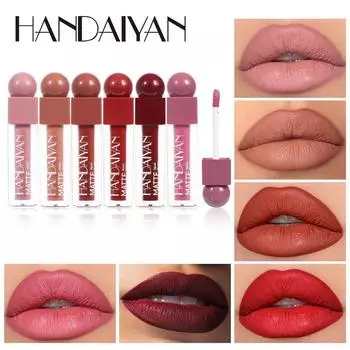 Матовая квадратная туба для губ, водостойкая, стойкая, антипригарная, невыцветающая, бархатная помада для губ, макияж 01#