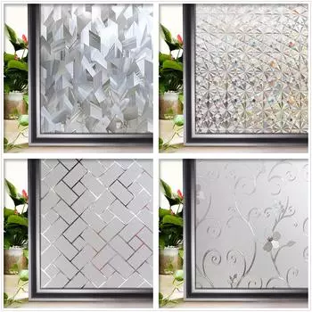 Матовая оконная пленка, самоклеящаяся, статическая, 3D, витражная, декоративная, радужная наклейка, съемная, анти-УФ-виниловая крышка 30x100 cm