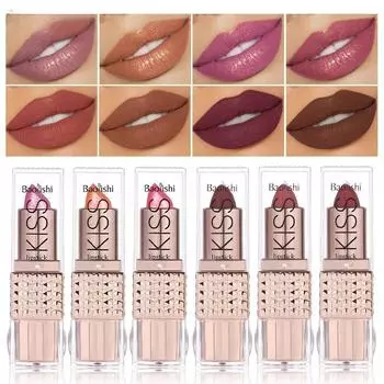 Матовая перламутровая губная помада Nude Candy, стойкая водостойкая, антипригарная, зеркальная помада для губ для повседневного макияжа 01