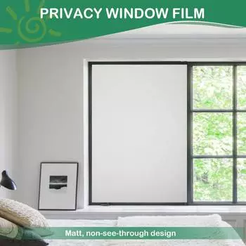 Матовая пленка для защиты окон, матовое стекло, терморегулирующая, блокирующая УФ-излучение, непрозрачная самоклеящаяся наклейка для домашнего офиса 44.5x200cm чистый