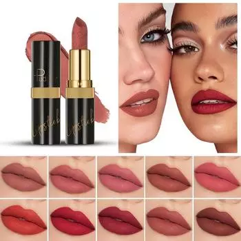 Матовая помада 10 цветов Velvet Non-stick Lip Glaze Высокопигментированный Стойкий блеск для губ Honey Lip Gloss 1#