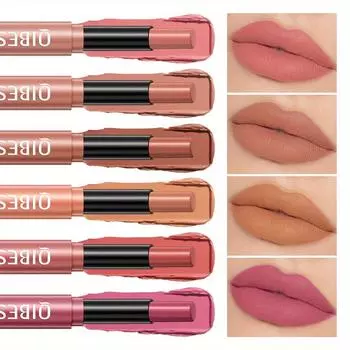 Матовая помада-блеск для губ Шелковистая, гладкая, высокопигментированная, стойкая, в оттенках оранжевого, коричневого, розового, красного Увлажняющая помада для губ Макияж для губ 01