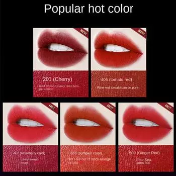 Матовая помада для губ не легко выцветает и не оставляет пятен.