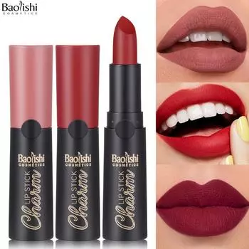 Матовая помада Матовая, легко наносимая краска Легкий роскошный блеск для губ Стойкая увлажняющая помада в длинном тюбике