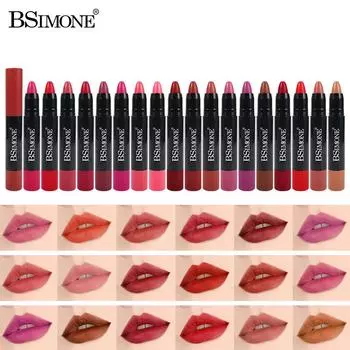 Матовая помада с антипригарным покрытием, водостойкая, долговечная, с крючком, гладкая бархатная помада-карандаш 3.2g