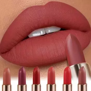 Матовая помада Стойкая увлажняющая губная помада Легко наносится Помада-паста Яркие ягодно-коралловые, розово-красные оттенки Универсальный финиш для макияжа 01