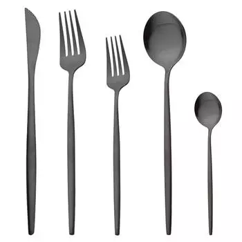 Матовая посуда из нержавеющей стали, набор столовых приборов из розового золота, нож, десертная вилка, чайная ложка, набор столовых приборов, кухонное серебро, посуда серебряный