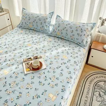 Матовая простыня, комплект из трех предметов, простыня для студенческого общежития, односпальный чехол для кровати, нескользящий матрас Simmons, защита от пыли Piece Fitted Sheet6