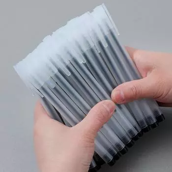 Матовая прозрачная белая шариковая ручка для студентов и экзаменов null чёрный