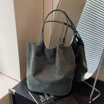 Матовая ретро-сумка для женщин, большая вместимость, новая осенне-зимняя универсальная повседневная сумка через плечо, сумка для игрушек для поездок на работу