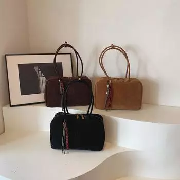 Матовая ретро-сумка на одно плечо для работы и учебы для женщин на осень и зиму, новая модная универсальная сумка-тоут