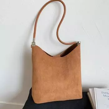 Матовая ретро сумка женская большая вместительность летняя универсальная на одно плечо сумка для мамы сумка-ведро no specification